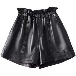 Genuine Leather High Waist Shorts XxS